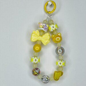 phone charms, bag charms, key chain charms, - yellow bow bear phone accessories